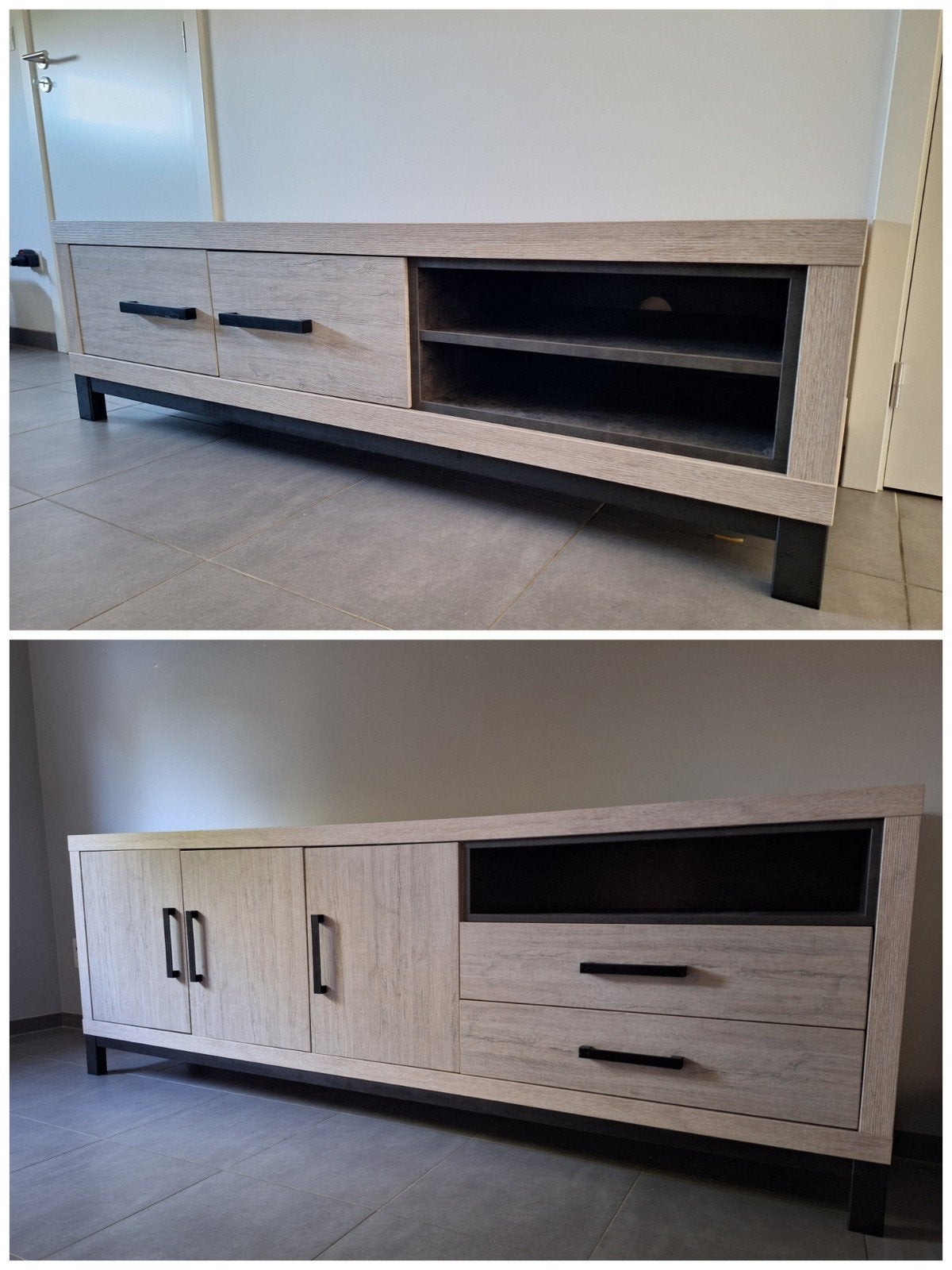 Moderne meubelset: Dressoir + TV-kast (gletsjer / dolomiet), Ophalen