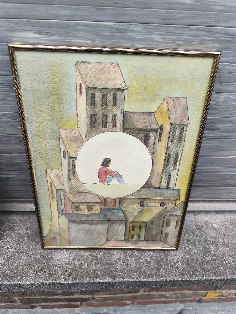Aquarelle signe saint servais, Antiquités & Art, Enlèvement ou Envoi