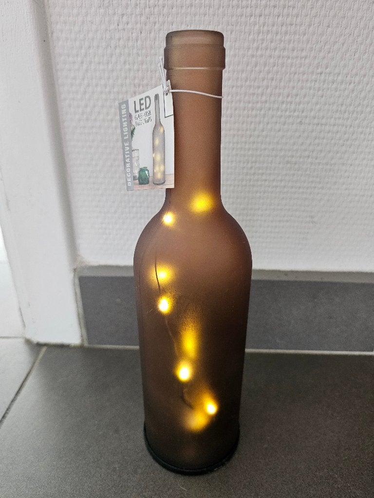 beige, decoratieve LED-fles, Beige, Ophalen of Verzenden, Zo goed als nieuw, Modern
