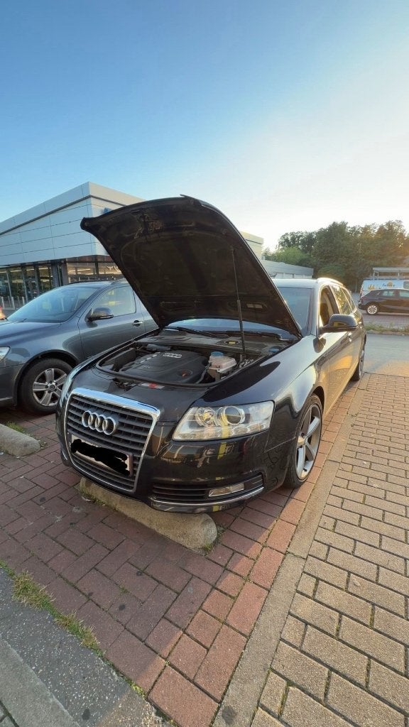Audi A6 C6 2009, Auto's, Zwart, 4 cilinders, Zwart, Leder