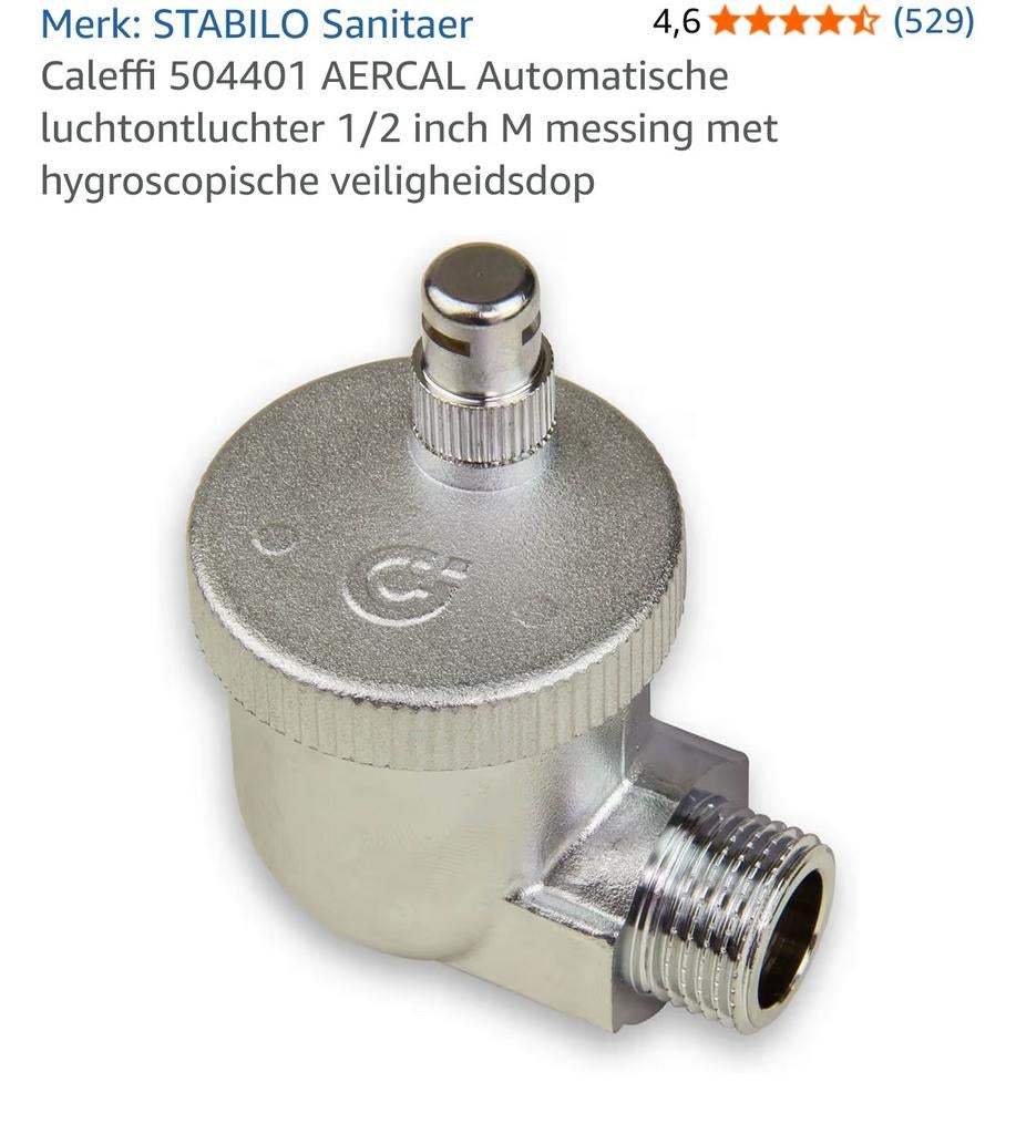 Automatische ontluchter Caleffi, Enlèvement
