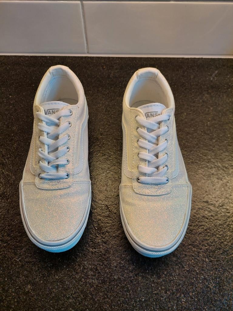Witte sneakers met glitters, Ophalen, Wit, Zo goed als nieuw, Sneakers