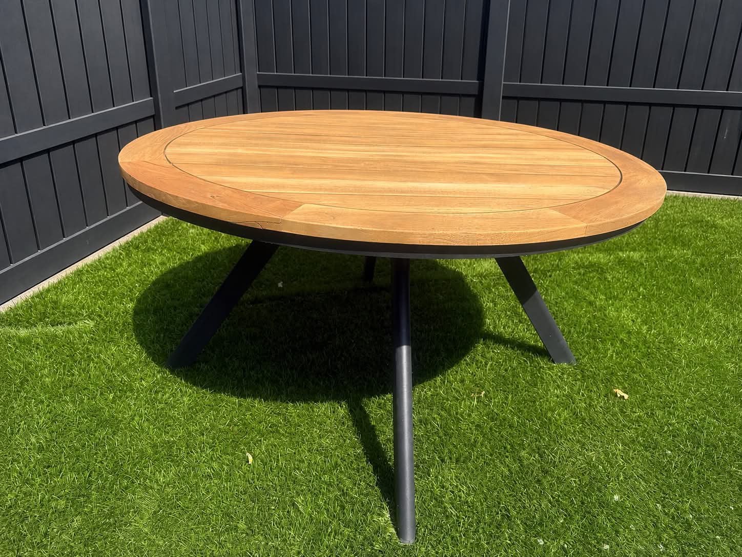 Teak tafel Bristol met alu frame, Ophalen, Zo goed als nieuw, Aluminium