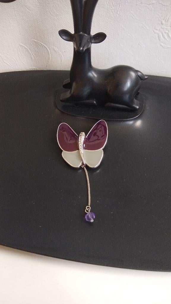 Promo 🔥 Vintage broche vlinder LDADPR, Overige materialen, 4 tot 7 cm, Gebruikt, Overige kleuren