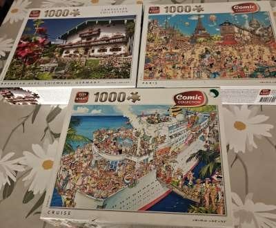 3 puzzel van 1000 stuks van king, Hobby en Vrije tijd, Ophalen, 500 t/m 1500 stukjes, Zo goed als nieuw, Legpuzzel