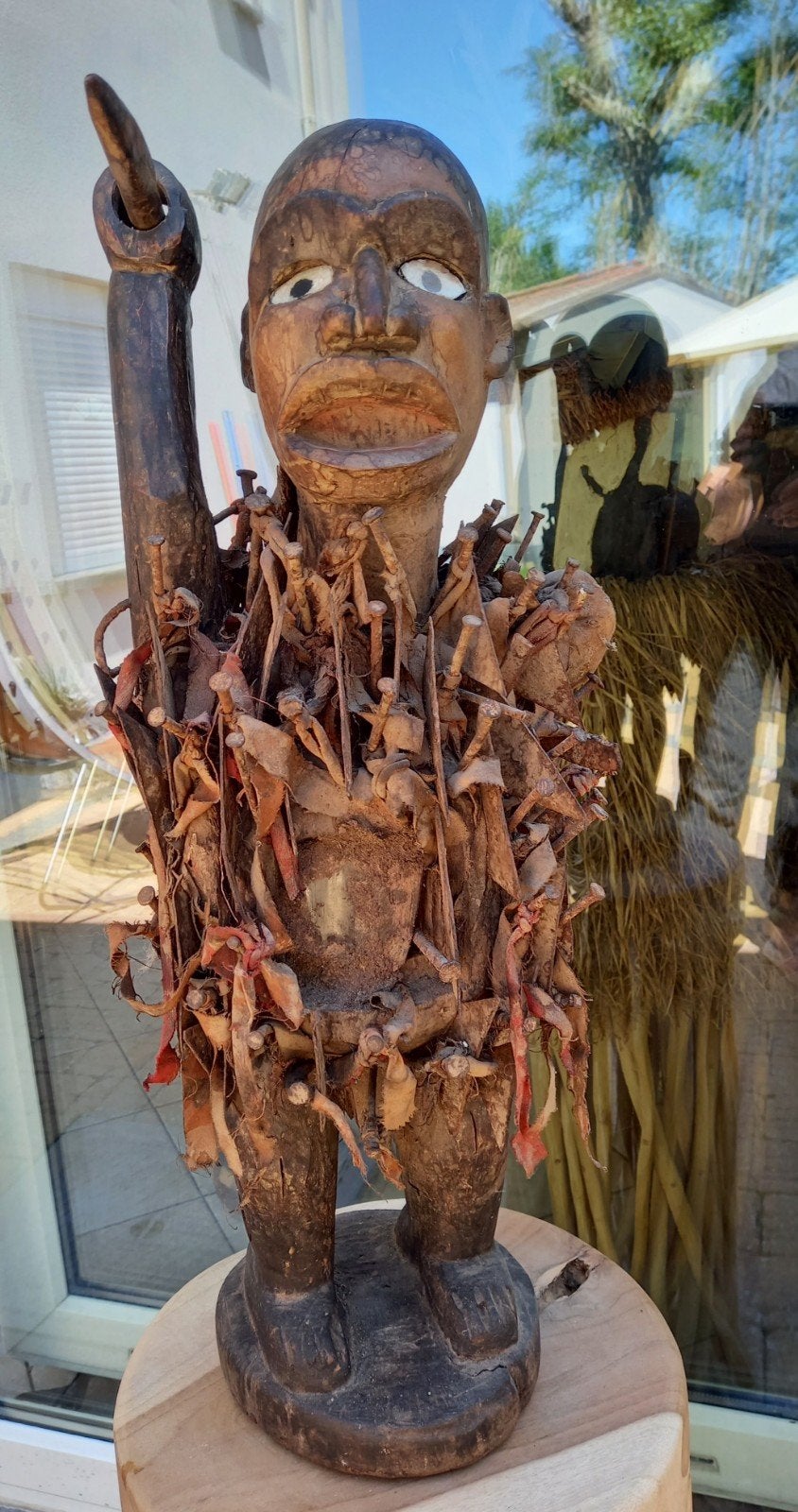 Uitzonderlijk Afrikaans NKISI Bakongo beeld 63cm, Antiek en Kunst, Kunst | Beelden en Houtsnijwerken, Beeld, Ophalen of Verzenden