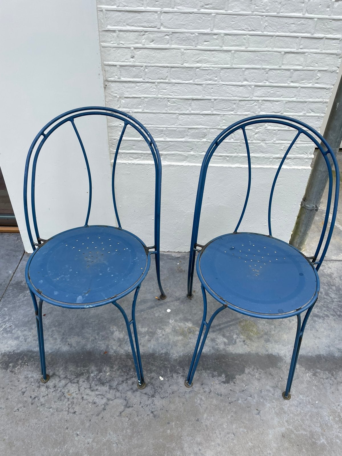 Metalen stoelen, Enlèvement, Utilisé, Bleu