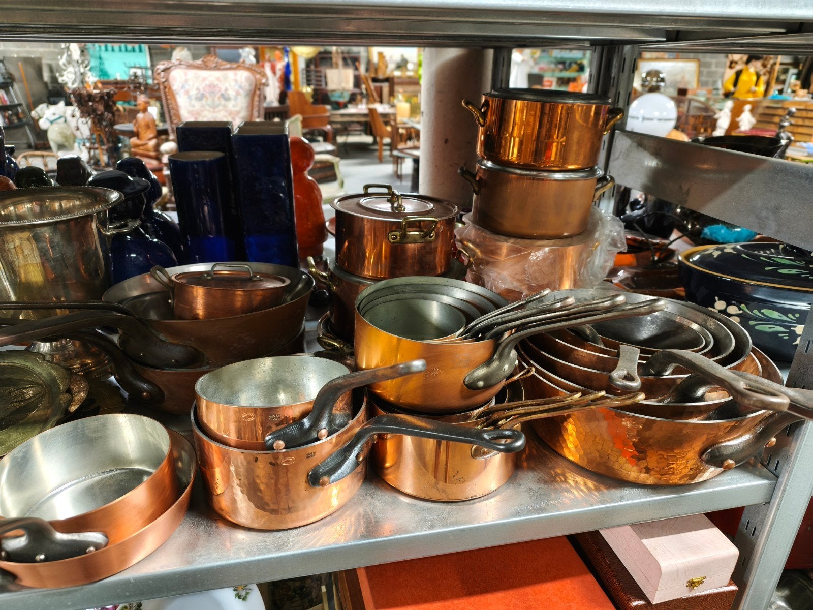 Groot lot koperen potten en pannen, Ophalen, ., ., .