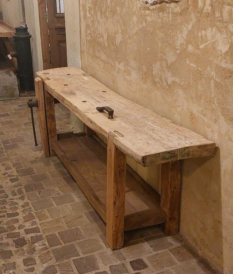 oude houten werkbank  werktafel sidetable, Ophalen