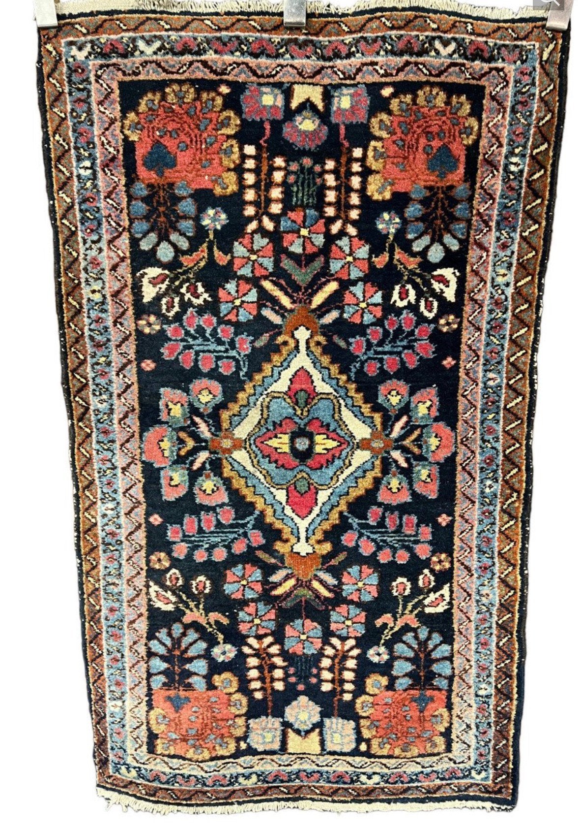 Antiek handgeknoopt Perzisch Malayar Tapijt - Iran 126 x 74, Ophalen, Gebruikt