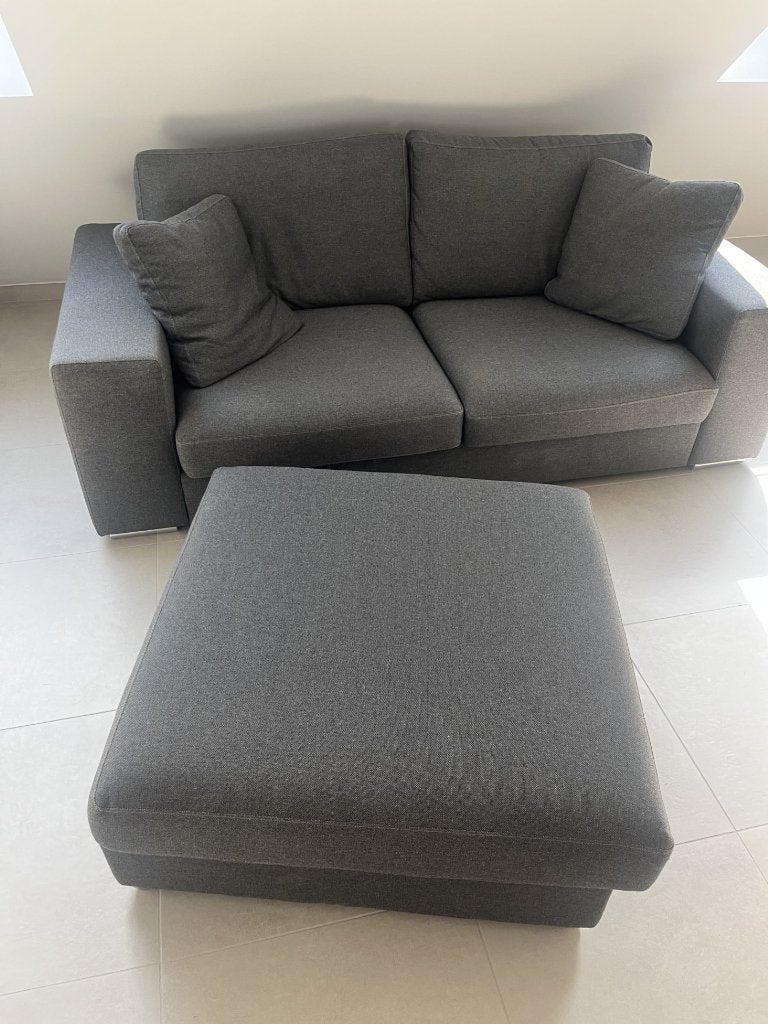 Canapé + Pouf, Maison & Meubles, Canapés | Salons, 100 à 125 cm, 200 à 250 cm, Banc droit, Comme neuf