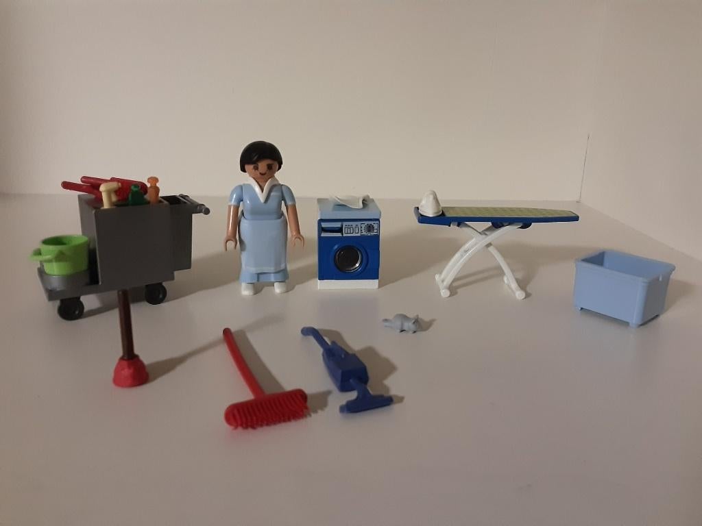 PLaymobil poetsvrouw - compleet, Ophalen of Verzenden, Zo goed als nieuw, Complete set