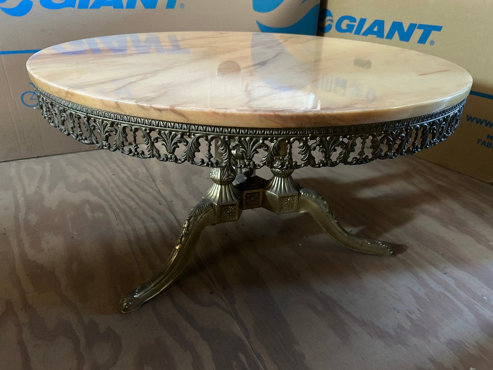 Vintage salontafel, Rond, 50 à 100 cm, Comme neuf, 50 à 100 cm