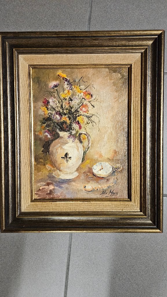 SCHILDERIJ Jef Maes "Stilleven", Antiek en Kunst, Kunst | Schilderijen | Klassiek, Ophalen, Olieverf, Stilleven, Doek