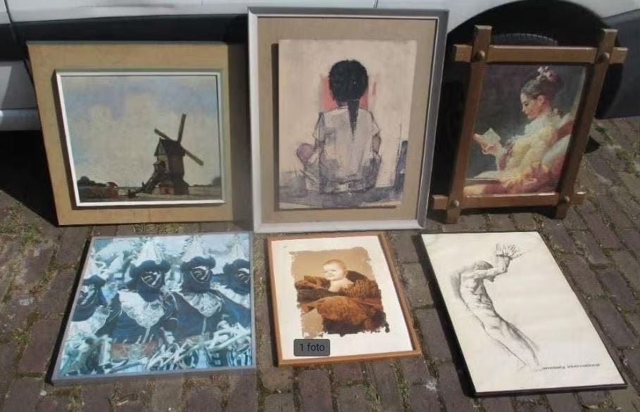6 Mooie Kunstwerken - allerlei, Huis en Inrichting, Woonaccessoires | Schilderijen, Tekeningen en Foto's, Ophalen, Zo goed als nieuw