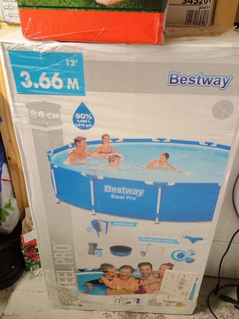 Bestway ovaal, Ophalen, 80 tot 120 cm, Rond, Opzetzwembad