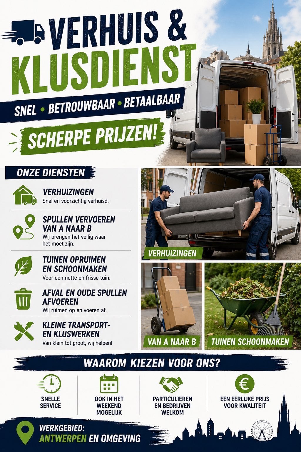 Verhuisdienst, Tuin en Terras, Gras en Kunstgras, Ophalen of Verzenden, Zo goed als nieuw