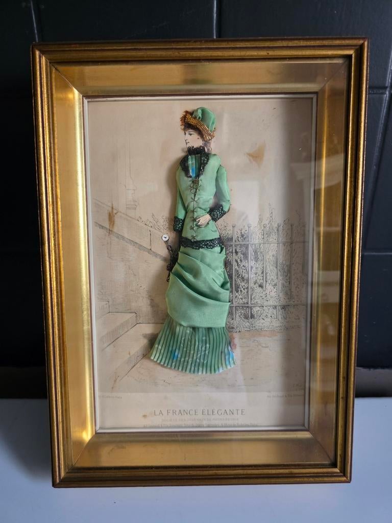 La France Elegante. 3D modeprent. Paris. 19de eeuw, Antiek en Kunst, Ophalen of Verzenden