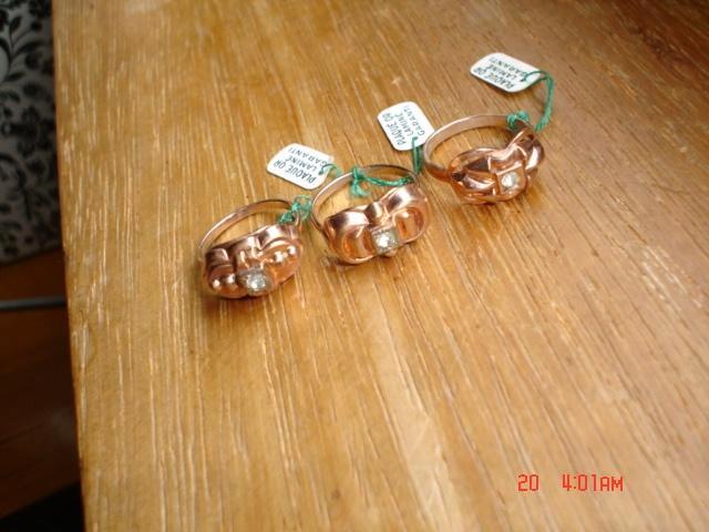 retro vergulde ringen met zirkon, Overige materialen, Nieuw, Ophalen of Verzenden, 17 tot 18