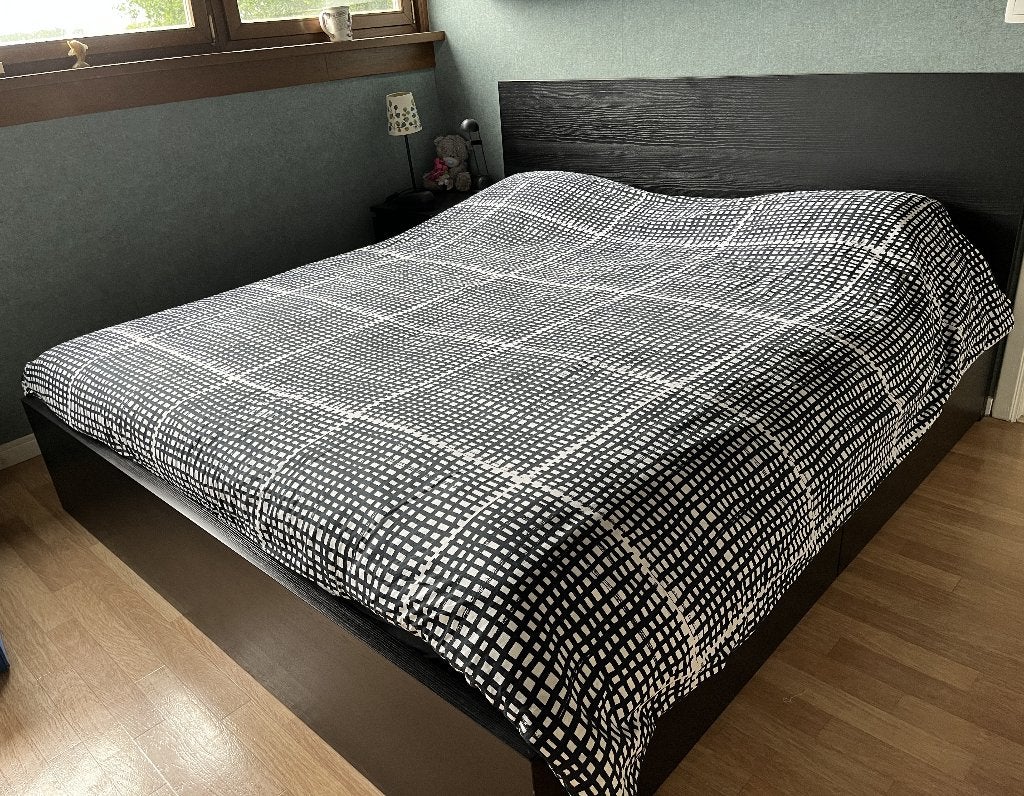 Tweepersoonsbed Ikea MALM, Ophalen, Gebruikt, Zwart, Tweepersoons