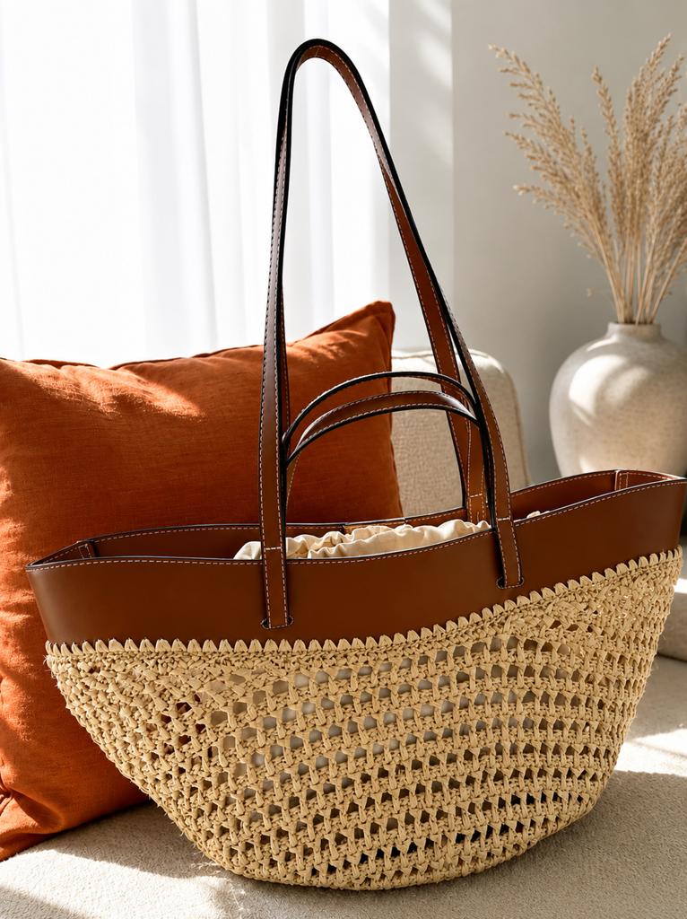 Sac Polene Cyme Raffia, Ophalen of Verzenden, Zo goed als nieuw