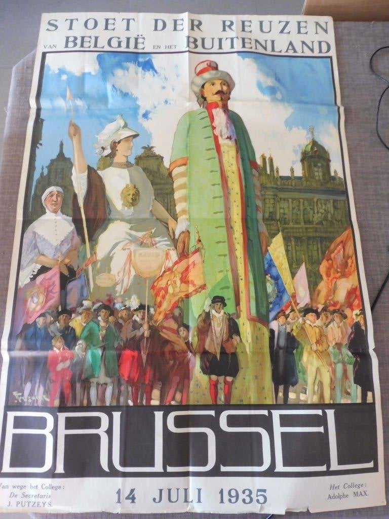 affiche Stoet der Reuzen Brussel, Ophalen of Verzenden