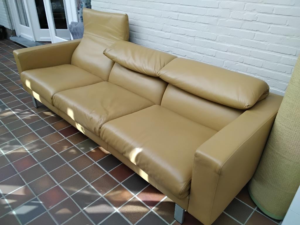 Lederen zetel., Ophalen, Gebruikt, Driepersoons, 75 tot 100 cm