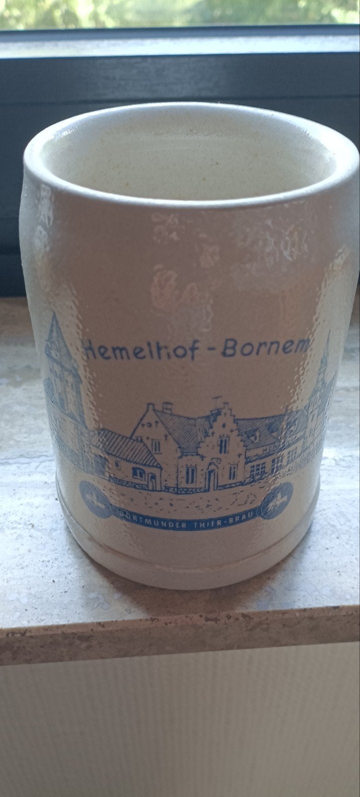 Oude bierpot en  glas Bornem Hemelhof. /0. 5 l mooie staat, Verzamelen, Biermerken, Ophalen of Verzenden