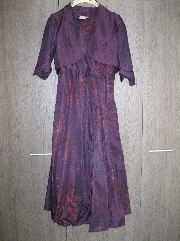 Feestkleed/suitekleed + bolero Kaliko mt 38 in prima staat!, Kleding | Dames, Maat 38/40 (M), Galajurk, Paars, Ophalen of Verzenden