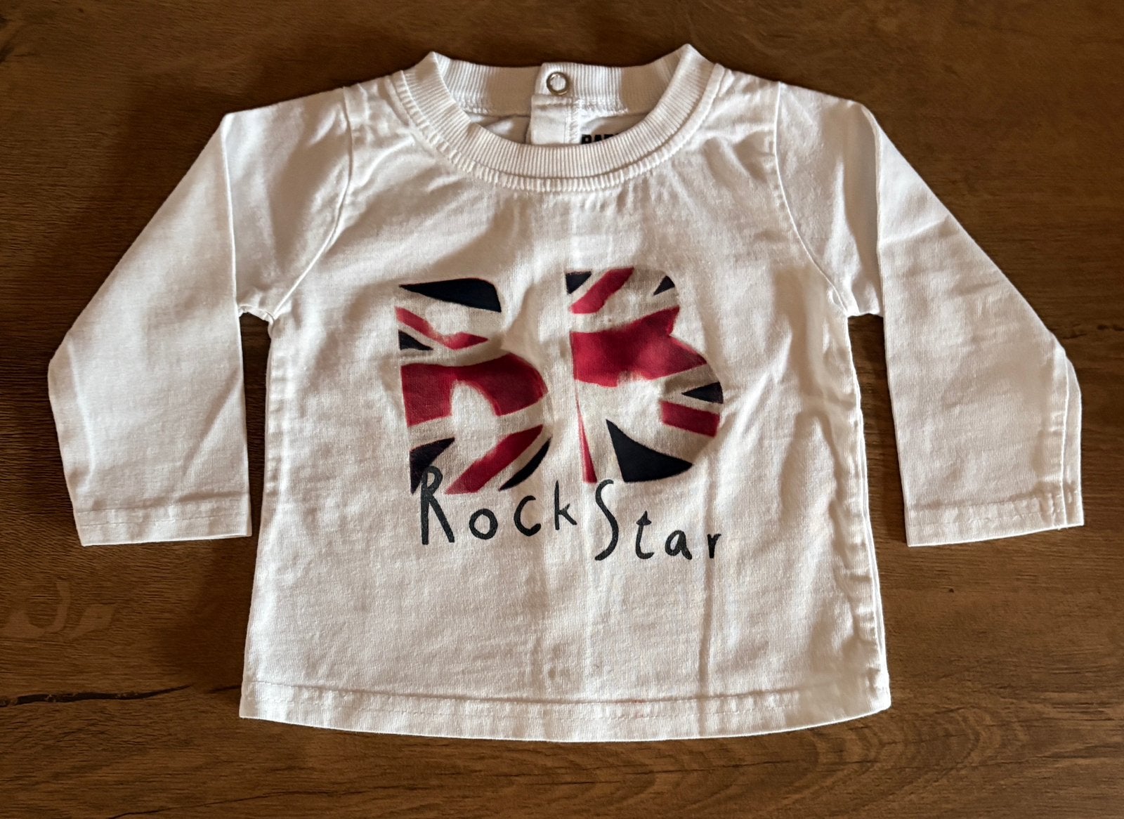 Blouse / T-shirt à longues manches blanc TAO - 6 mois - 3€, Enlèvement ou Envoi, Comme neuf, Garçon, Chemisette ou Manches longues