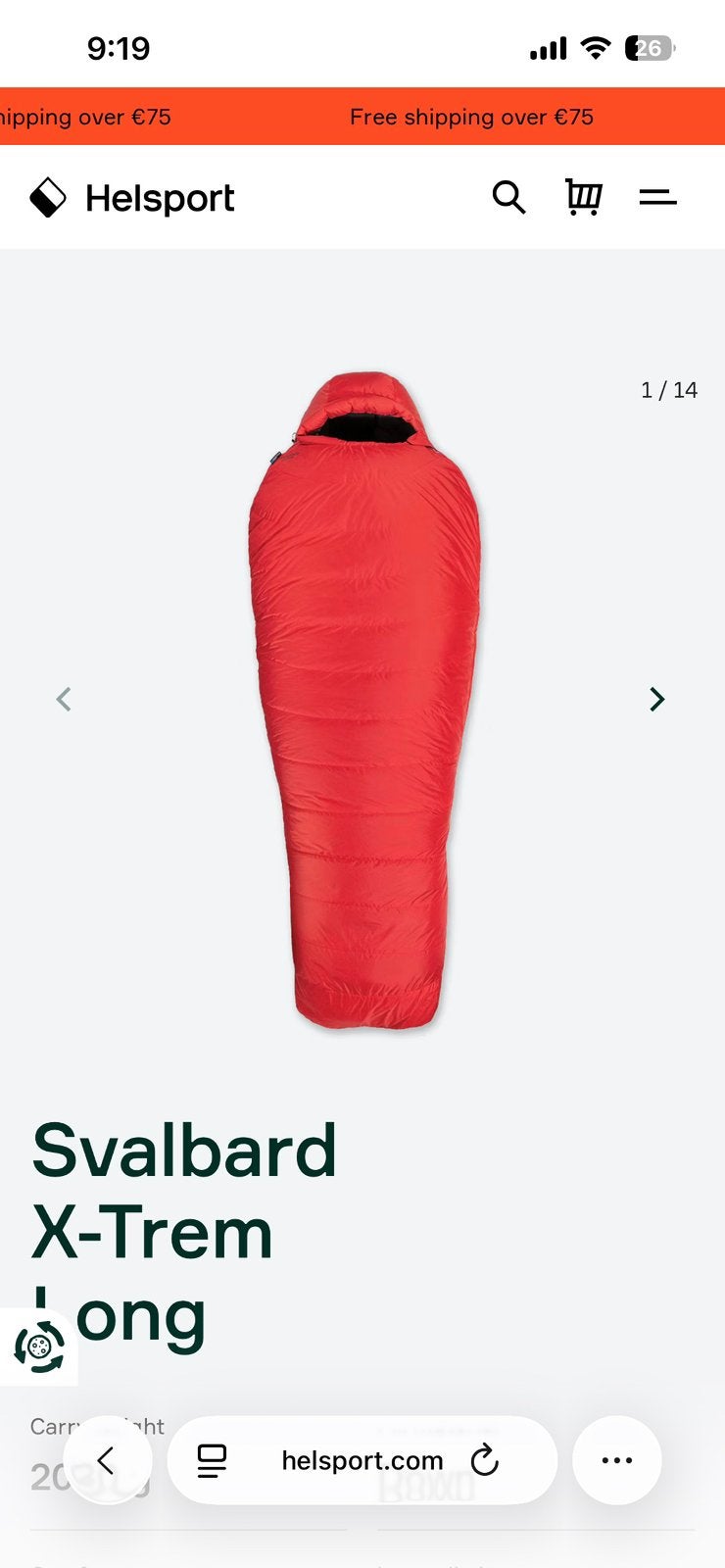Expeditie slaapzak - Svalbard X Sturm -29C, Caravans en Kamperen, Ophalen of Verzenden, Zo goed als nieuw