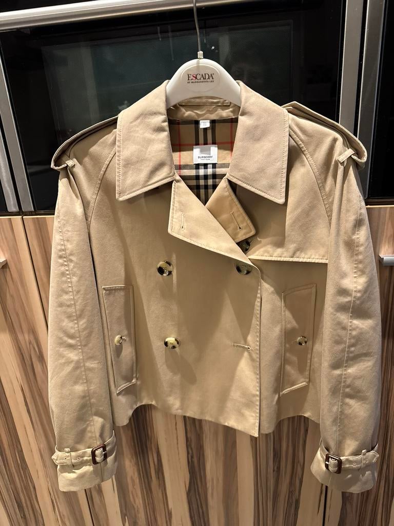 Burberry Cropped Tropical Gabardine Mayfair Trench Coat, Vêtements | Femmes, Enlèvement ou Envoi, Comme neuf, Taille 38/40 (M)