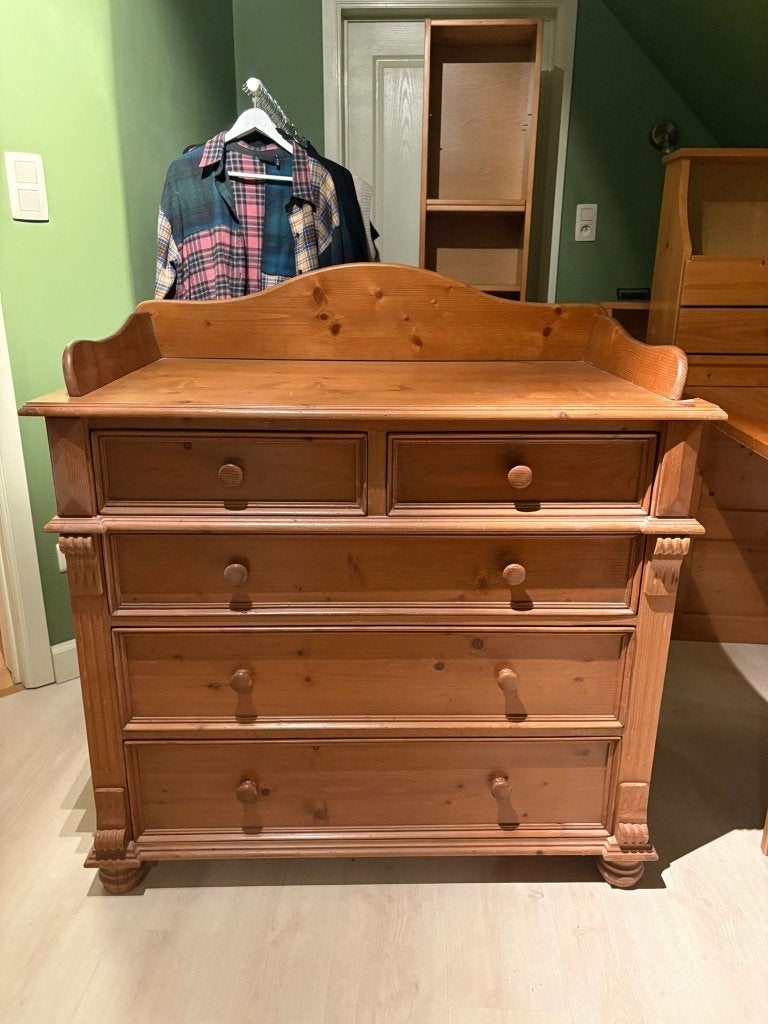 Houten meubels - bureau, commode en kasten, Ophalen, Gebruikt