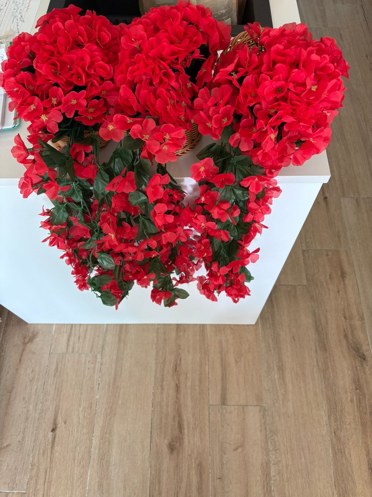 Namaak orchidee in rieten mandje om op te hangen, Ophalen, Kunststof, Rond, Nieuw