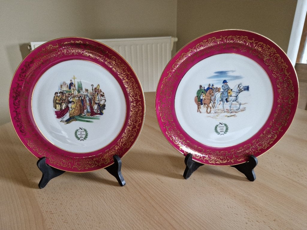2 assiettes décoratives vintage en porcelaine Napoléon, Enlèvement
