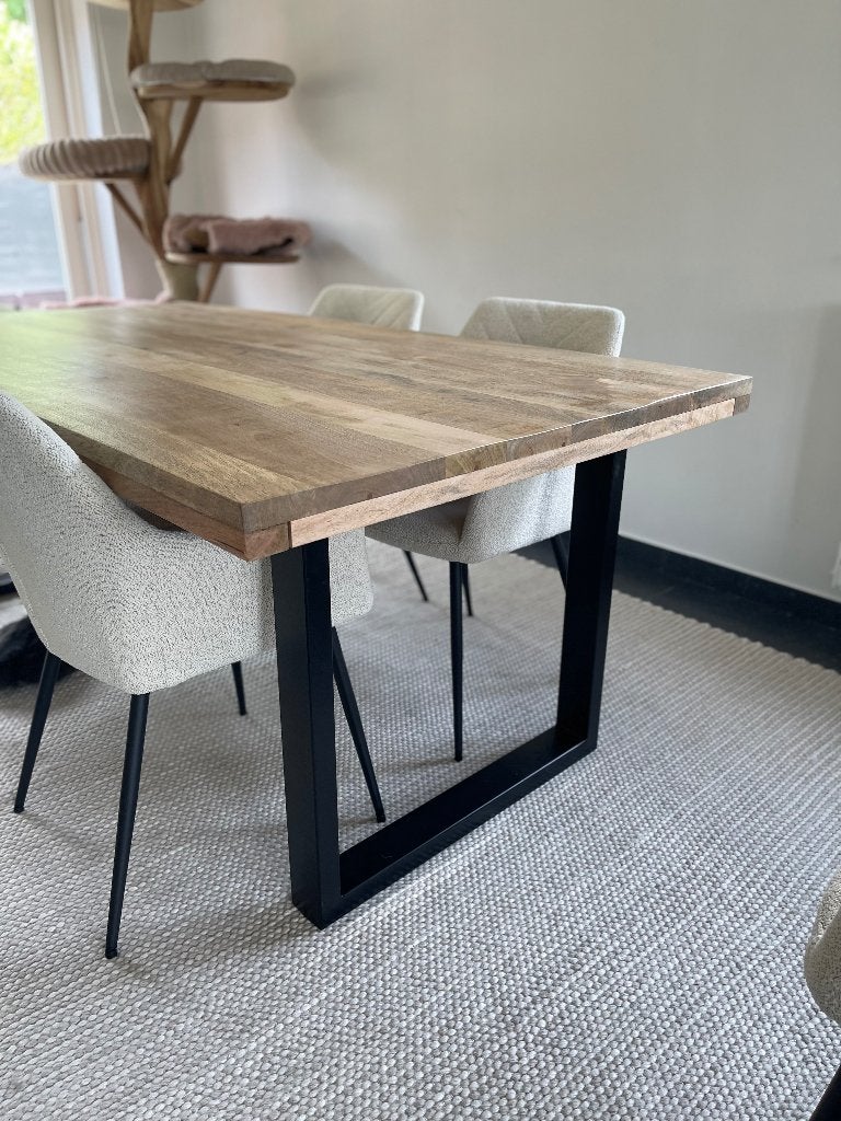 Tafel mangohout, Ophalen, 100 tot 150 cm, 200 cm of meer, Zo goed als nieuw
