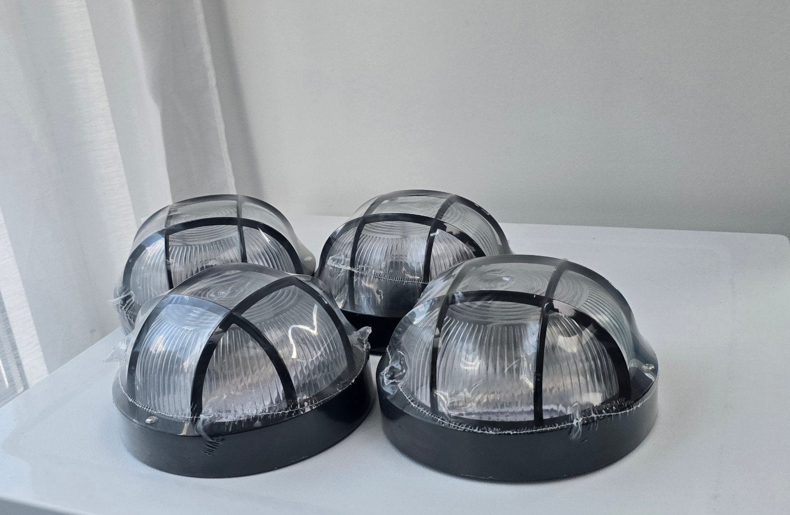 Set van 4 Bull-Eye buitenlampen / Hublots – GLOEDNIEUW, Ophalen, Zwart