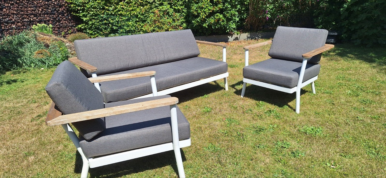 lounge set 4delig Luxor garden wit aluminium en kussens, Enlèvement, Utilisé, Aluminium