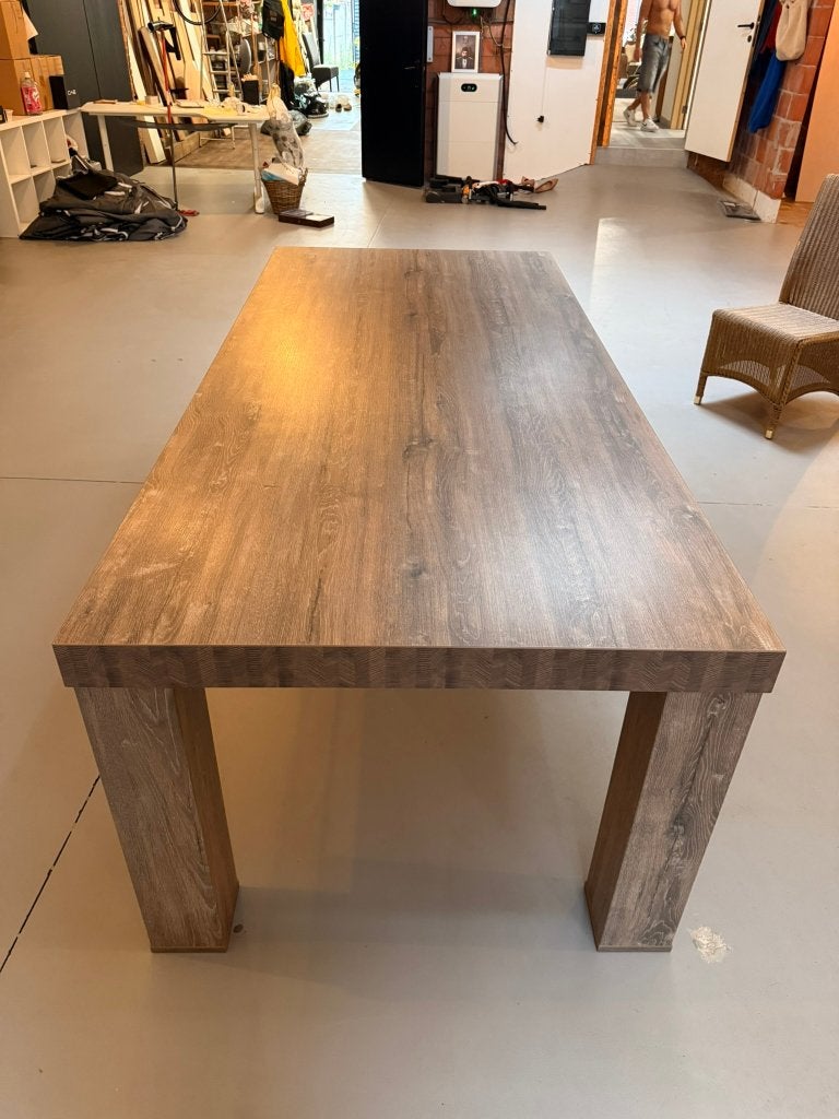 Grande table à manger/table à manger robuste (226 x 102 cm), Enlèvement, Utilisé, Cinq personnes ou plus, Rectangulaire