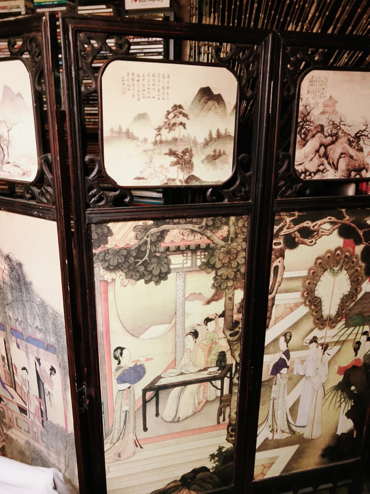 Grand Paravent Chinois à 3 Panneaux – Bois Sculpté &, Maison & Meubles, Enlèvement