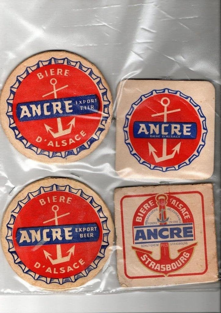 OUDE BIERVILTJES ANCRE FRANKRIJK, Verzenden, Nieuw, Viltje(s)