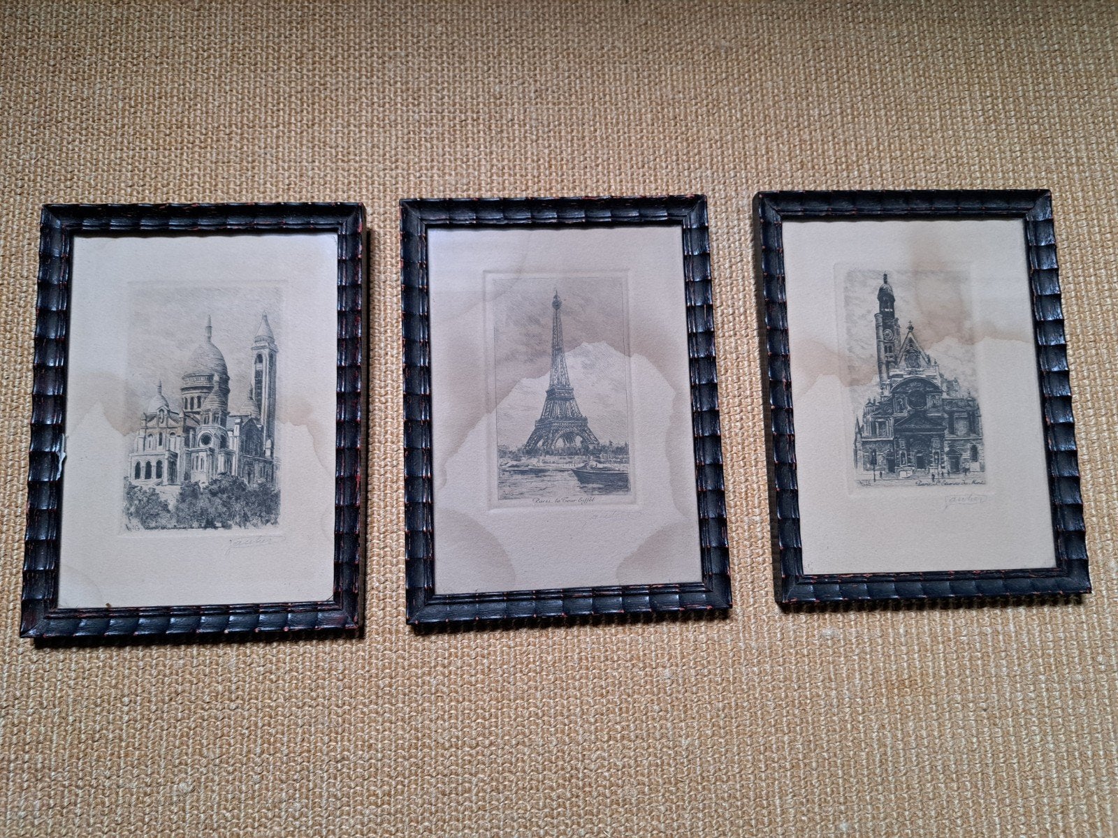 3 etsen Lucien Marcelin Gautier, Antiek en Kunst, Kunst | Etsen en Gravures, Ophalen, Ets