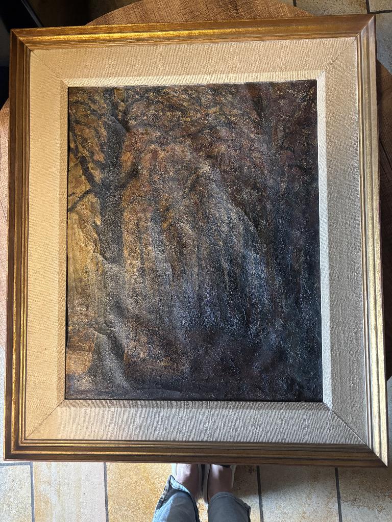 Abstract / modern schilderij – warme aardetinten, Antiek en Kunst, Ophalen