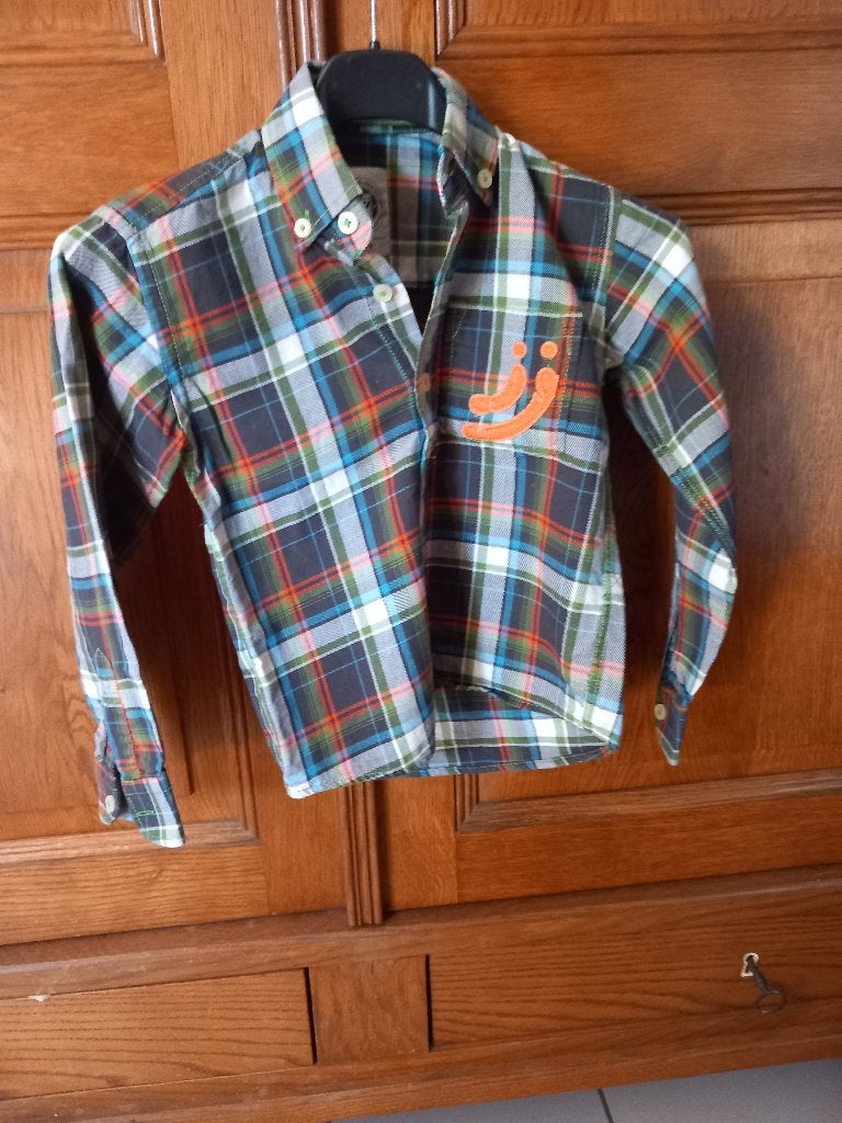 J&JOY - geruit hemd - overhemdkraag - L.M. - maat 4 jaar, Verzenden, Zo goed als nieuw, Shirt of Longsleeve, J&joy