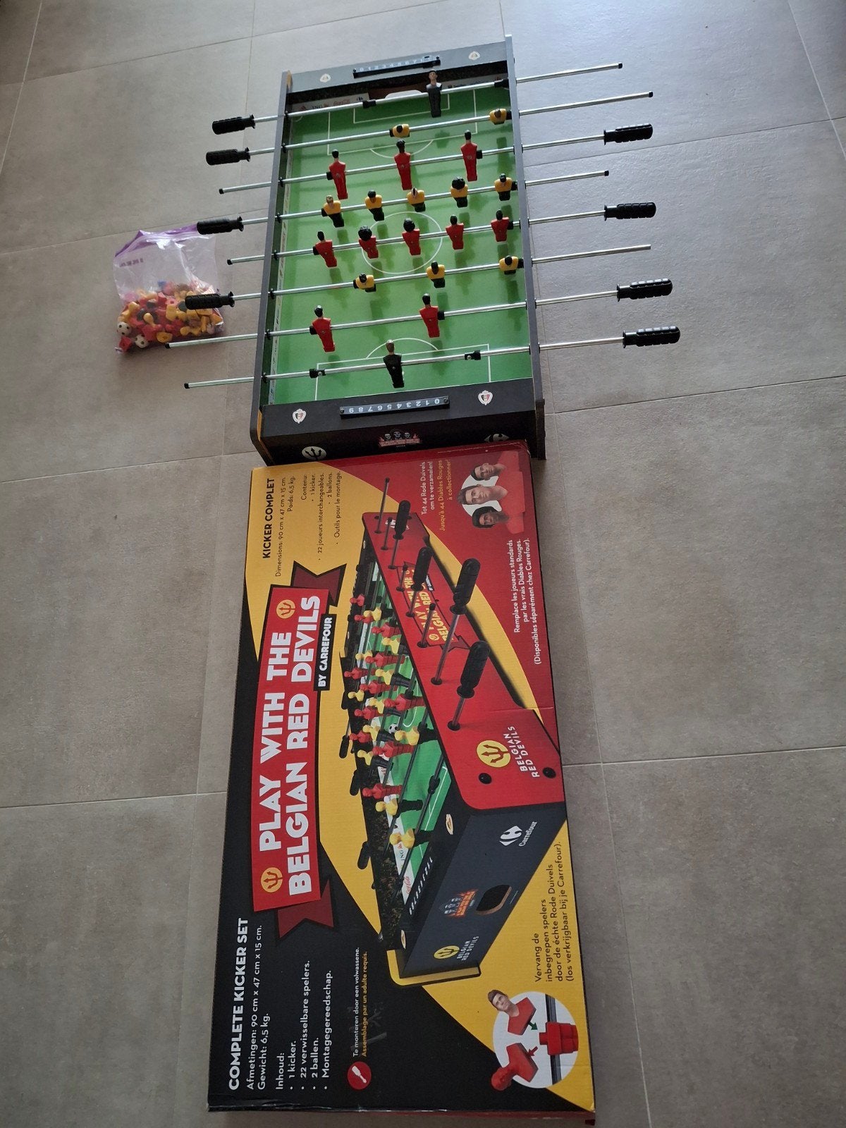 Rode duivels kicker set tafelvoetbal, Een of twee spelers, Ophalen, Zo goed als nieuw