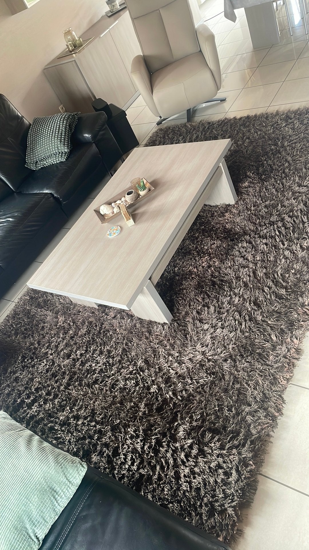 Langpolig bruin/beige tapijt 3m x 2m, Maison & Meubles, 200 cm ou plus, Langpolig modern, 200 cm ou plus, Beige