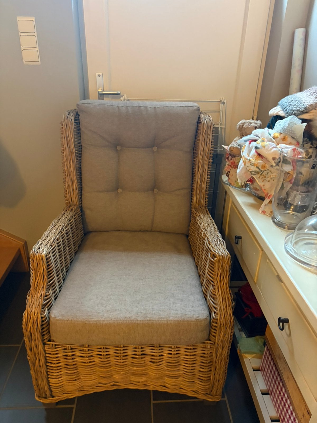 Rotan binnenhuis zetel, Enlèvement, Comme neuf