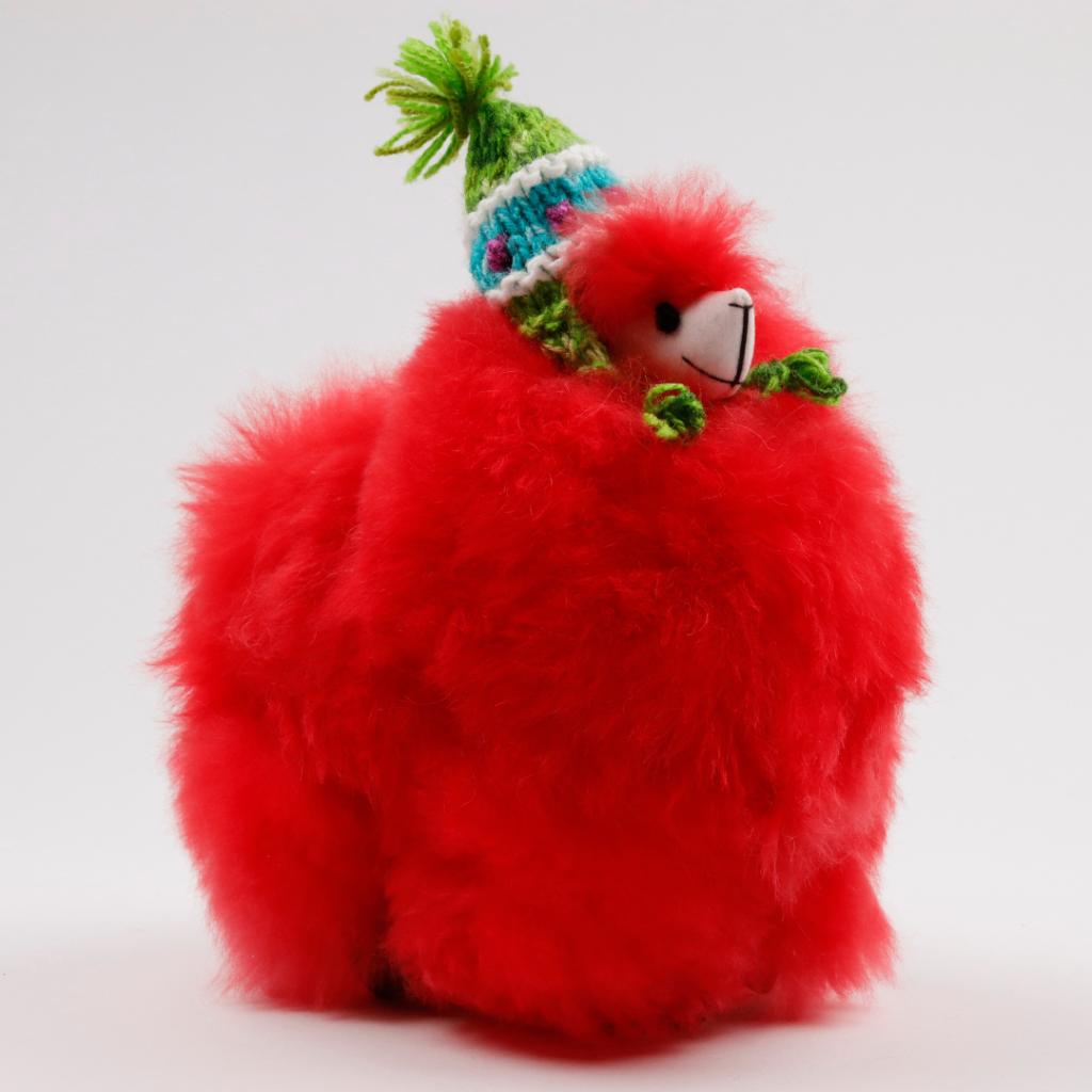Baby Alpaca Knuffel XL Rood, Pluizig Handgemaakt in Peru, Verzenden, Nieuw, Overige typen