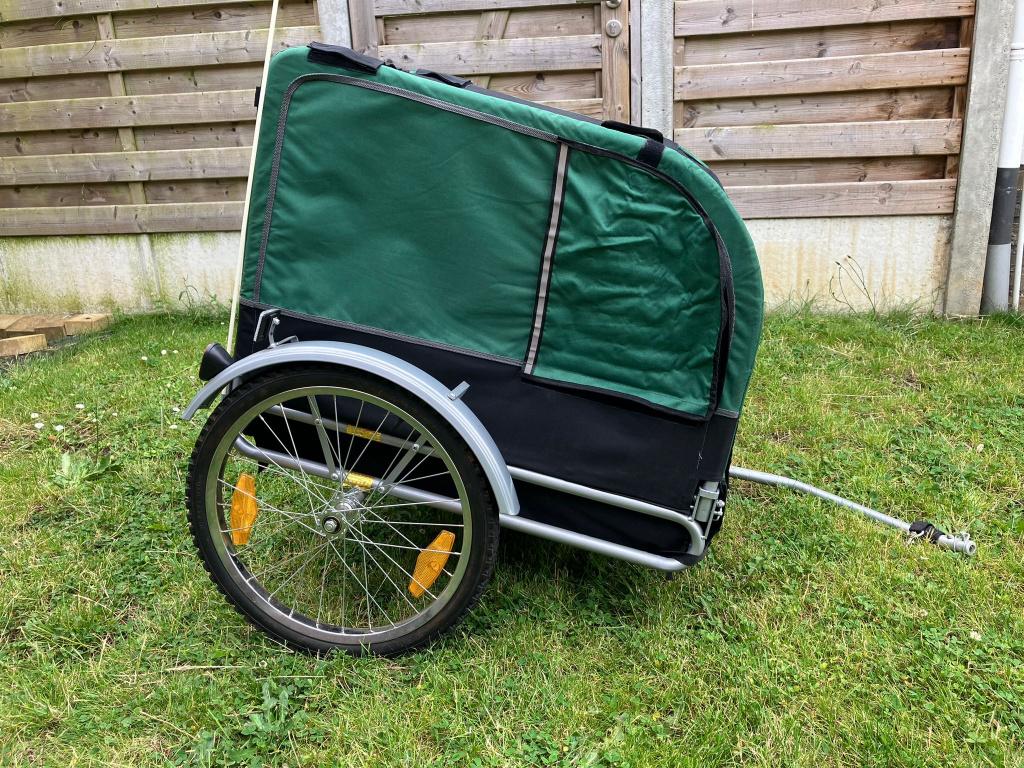 Fietskar voor 1 grote hond of 2 kleintjes, Vélos & Vélomoteurs, Accessoires vélo | Remorques, Comme neuf, Remorque pour chien
