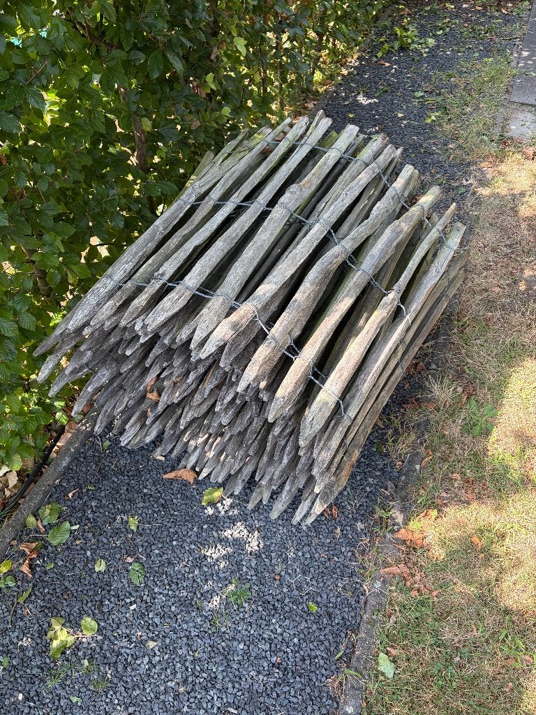 Schapenhek kastanje + poort  +/-19m, Tuin en Terras, Ophalen, Met poort, Gebruikt, Tuinhek